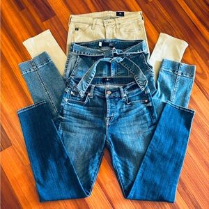 SOLD! Bundle 3 Pairs • AG • KUT • 7 for All Mankind • Premium Denim Jeans • 24